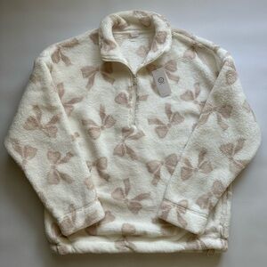 Hollister Gilly Hicks Cozy Quarter-Zip Bow Sweatshirt
